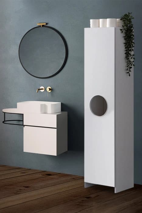 Diva Kirli Dolabı Kapaklı Raflı Banyo Dolabı Çok Amaçlı Dolap
